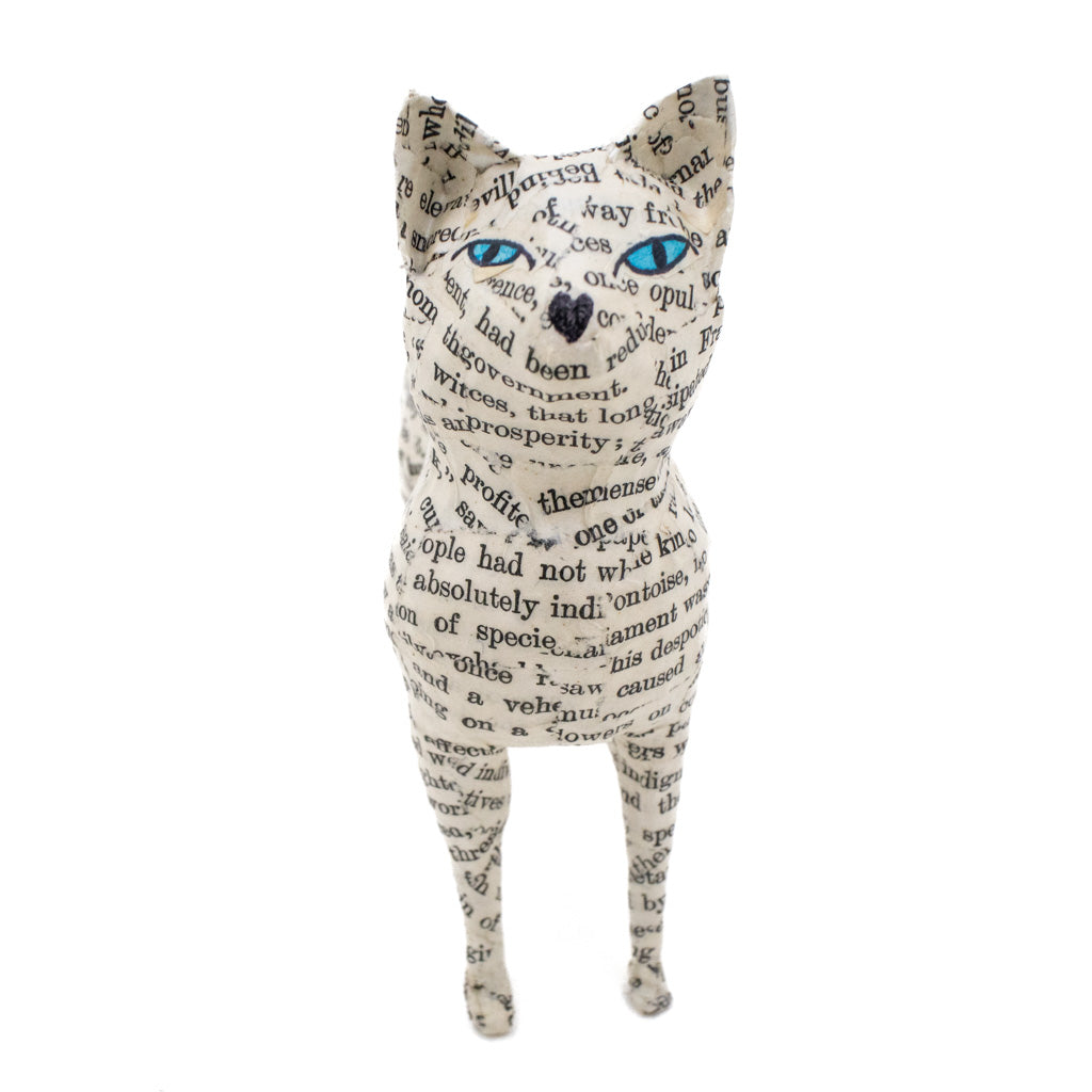 Book Cat #24 - Paper Mache Sculpture