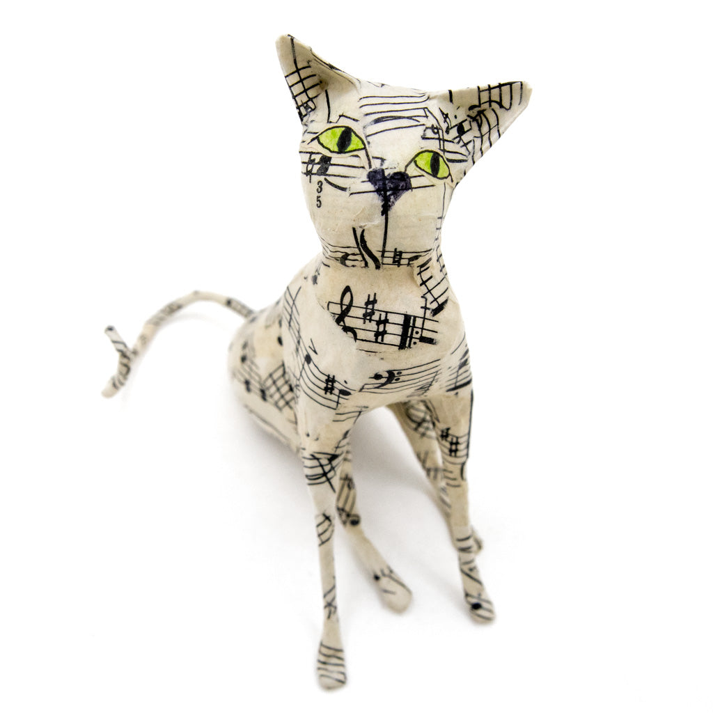 Book Cat #39 - Paper Mache Sculpture