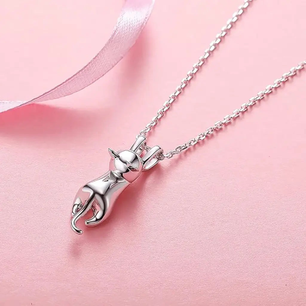 Hanging Kitty - Sterling Silver Necklace