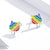 Rainbow Kitten - Enamel Sterling Silver Stud Earrings