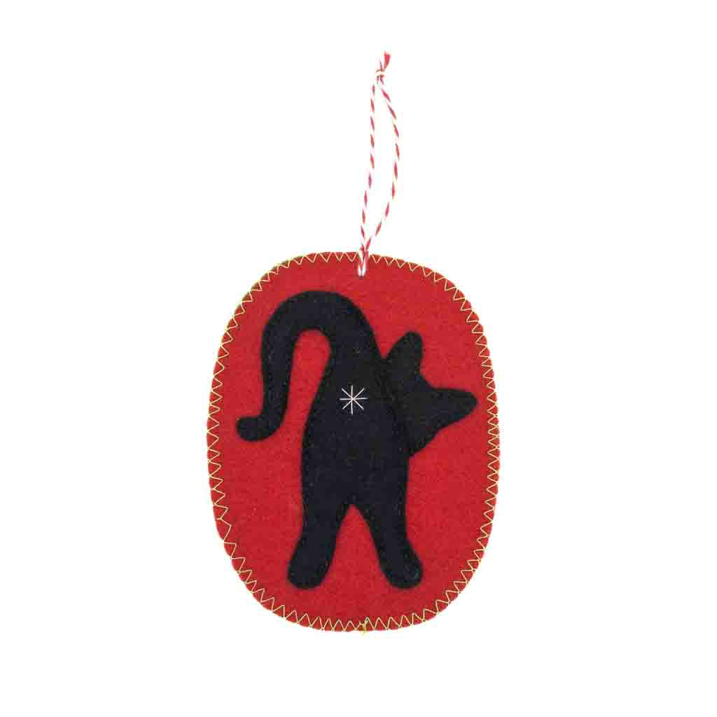 Black Cat Butt -  Handmade Felt Ornaments