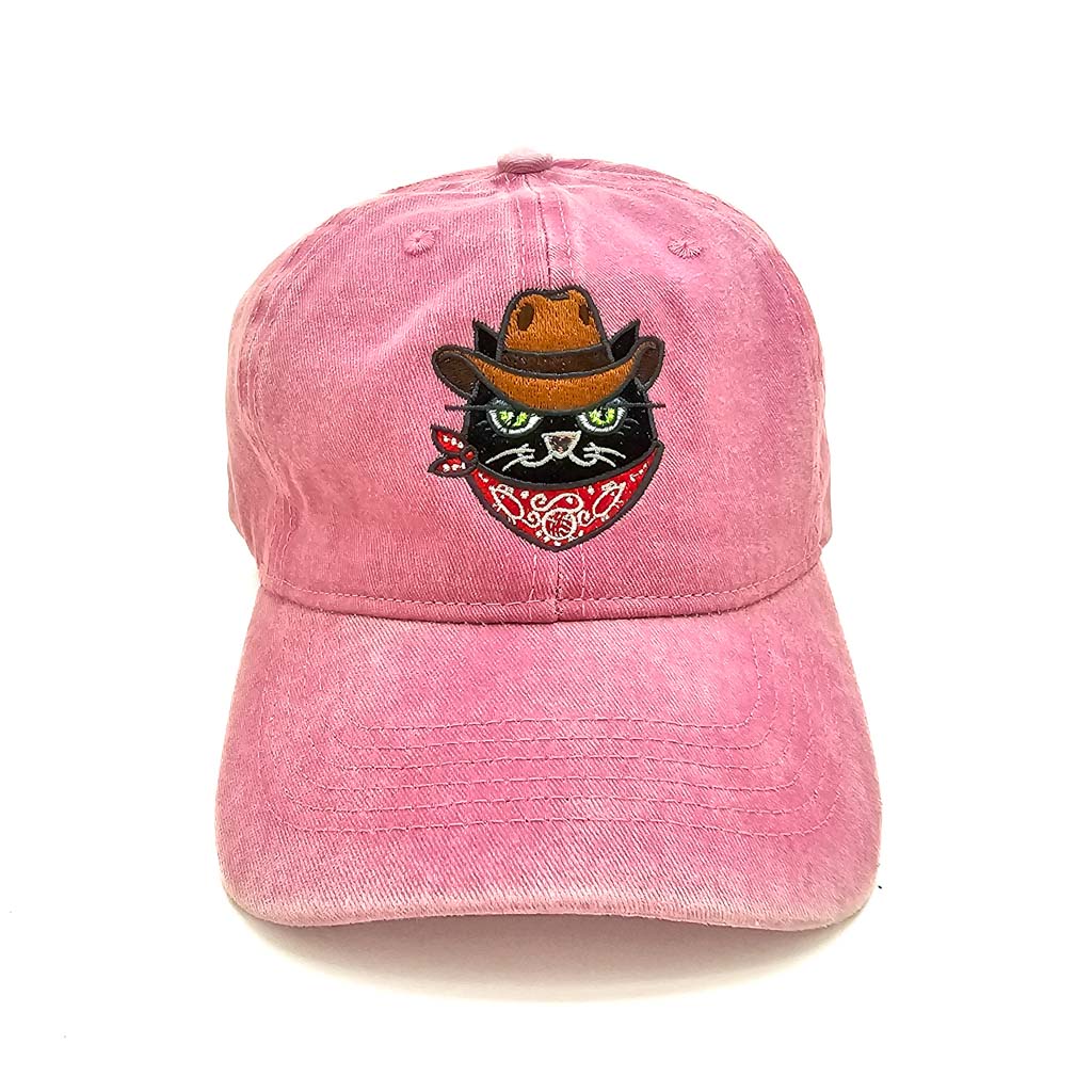 Black Cowboy Cat - Embroidered Hat