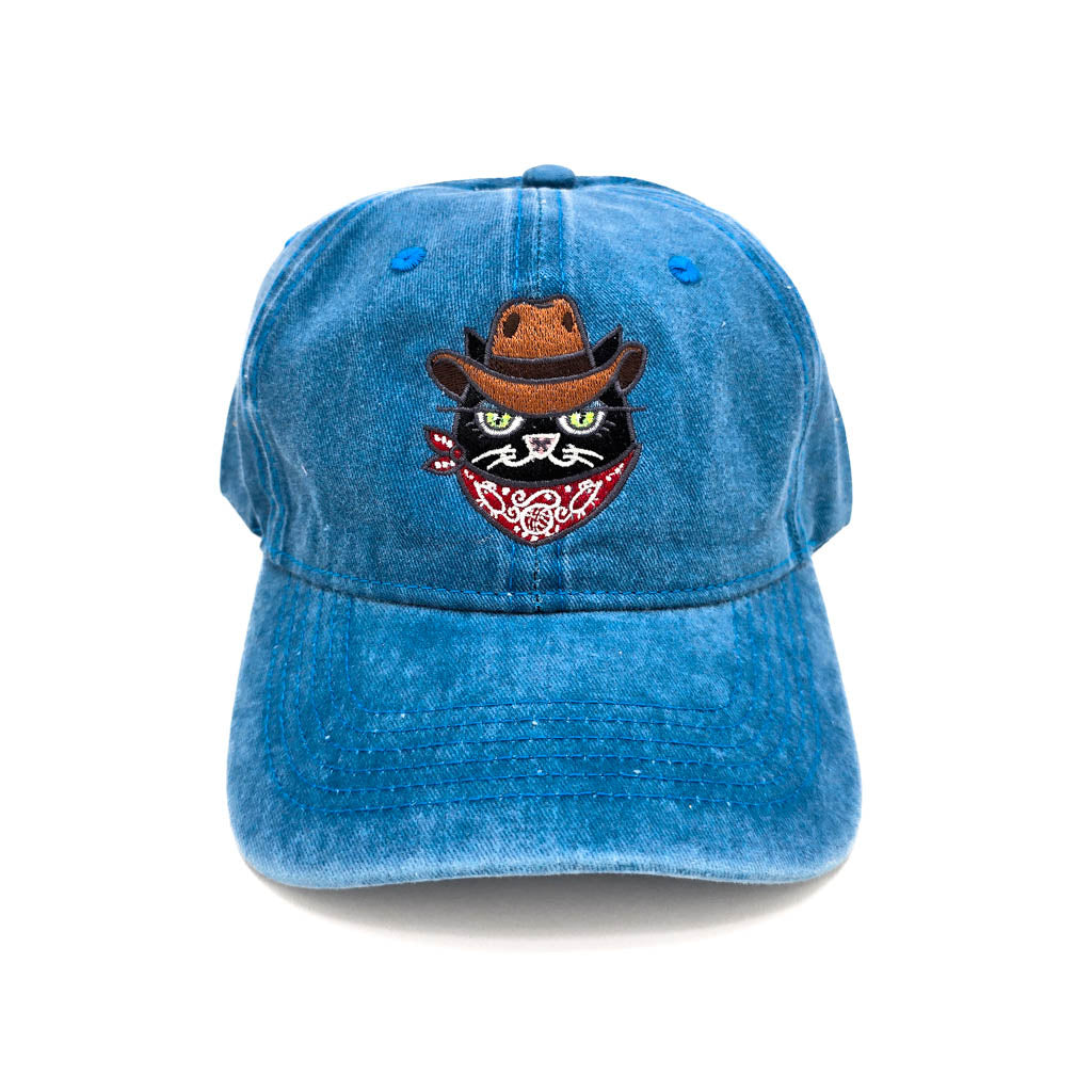 Black Cowboy Cat - Embroidered Hat