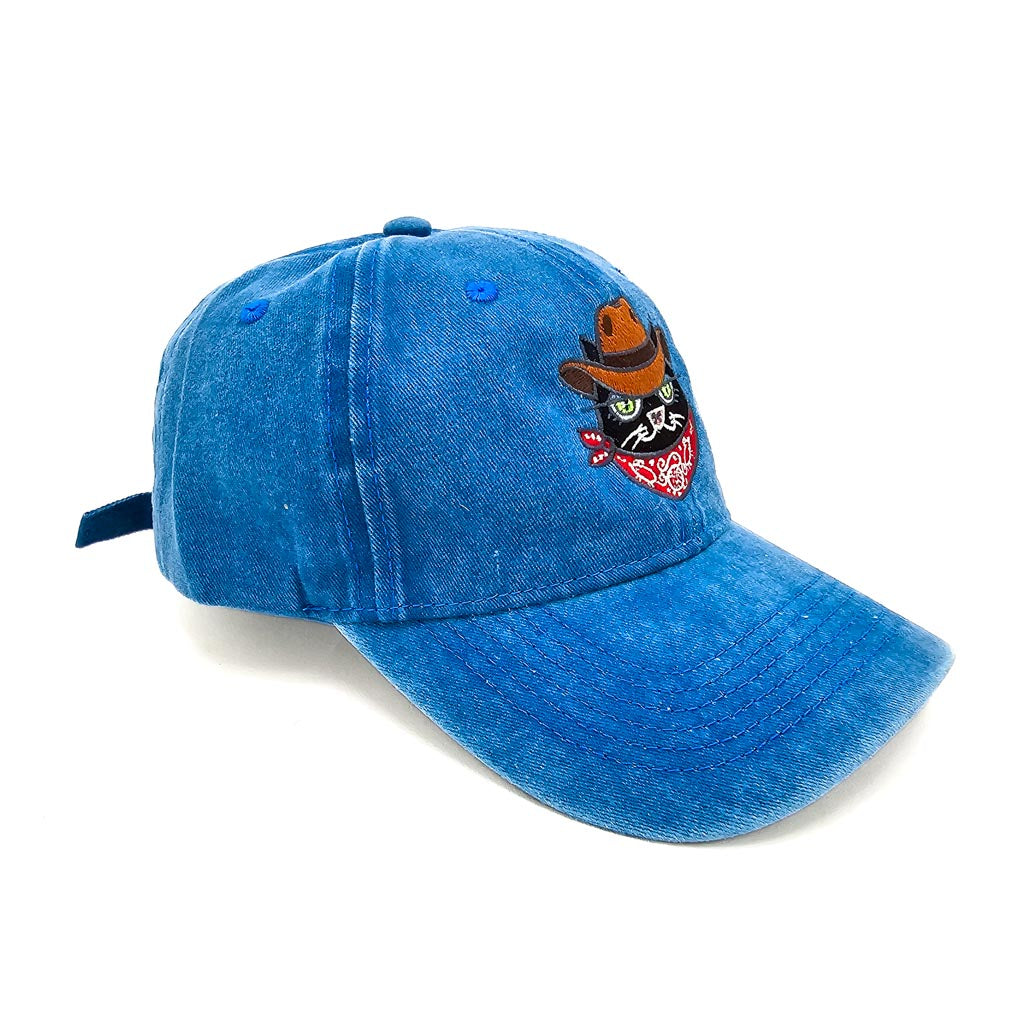 Black Cowboy Cat - Embroidered Hat