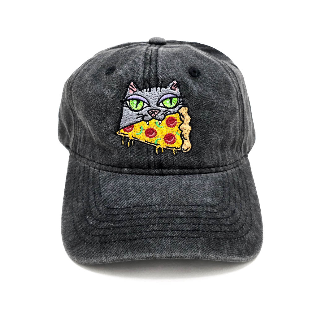 Grey Pizza Cat - Embroidered Hat