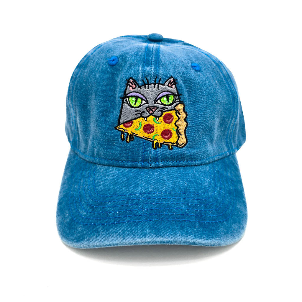 Grey Pizza Cat - Embroidered Hat