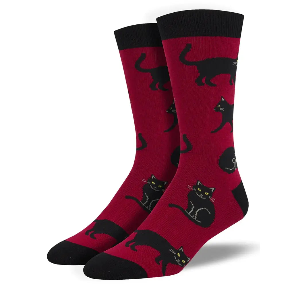 Black Cat Red - Crew Socks - L/XL