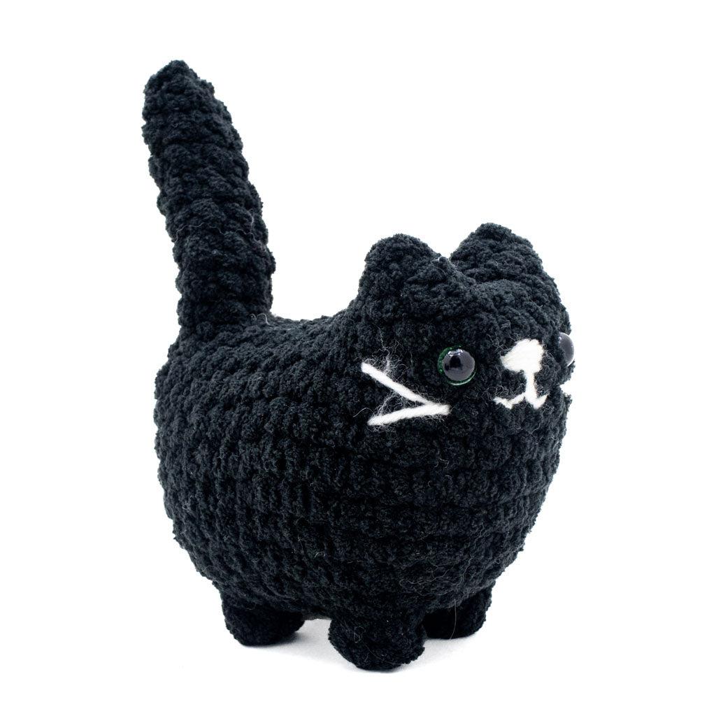 BigBebez Happy Black Cat - Super Soft Hand Crochet