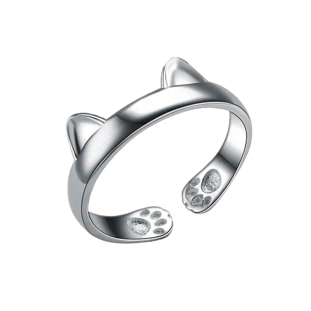 Cat Ears & Paws -  Sterling Silver Ring