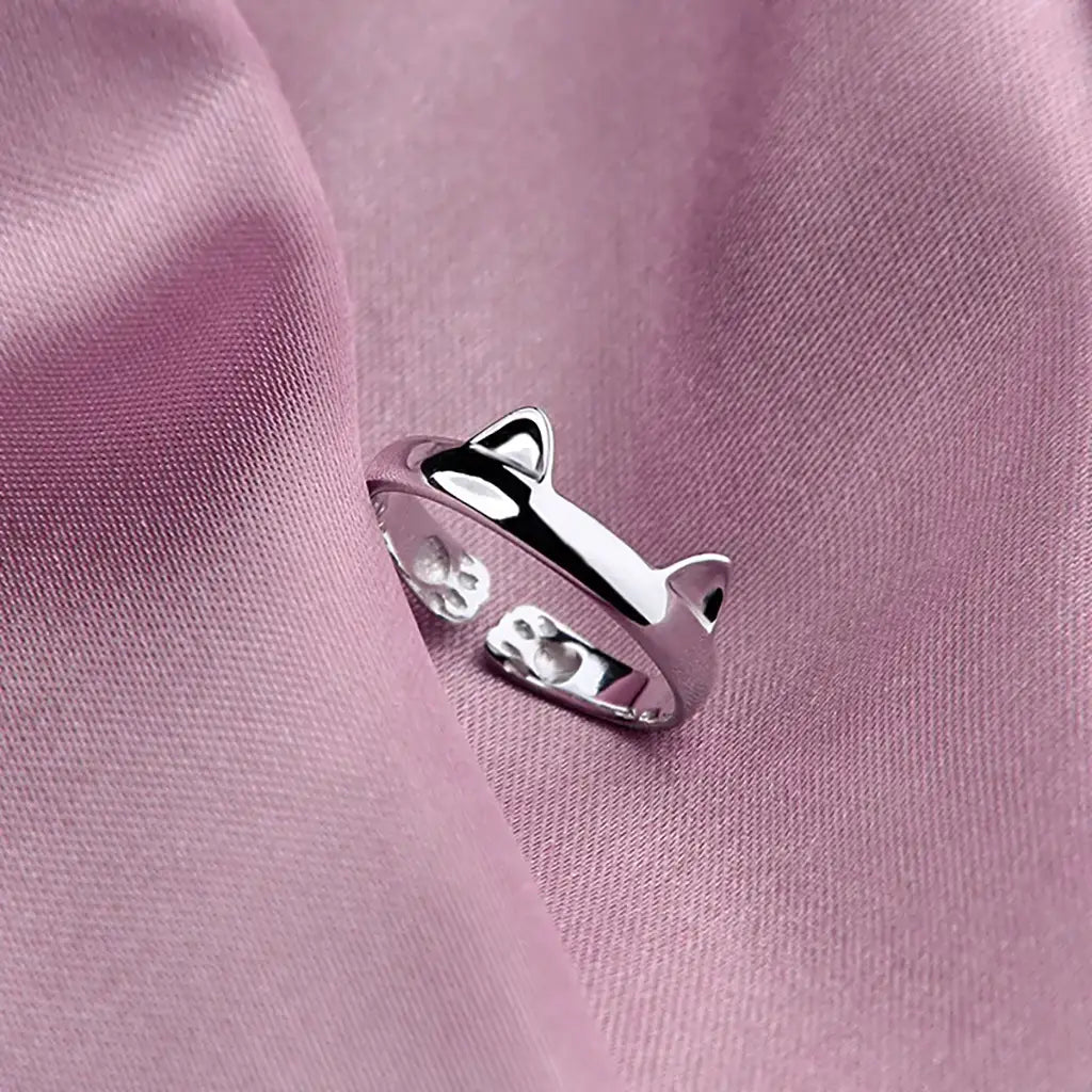 Cat Ears & Paws -  Sterling Silver Ring