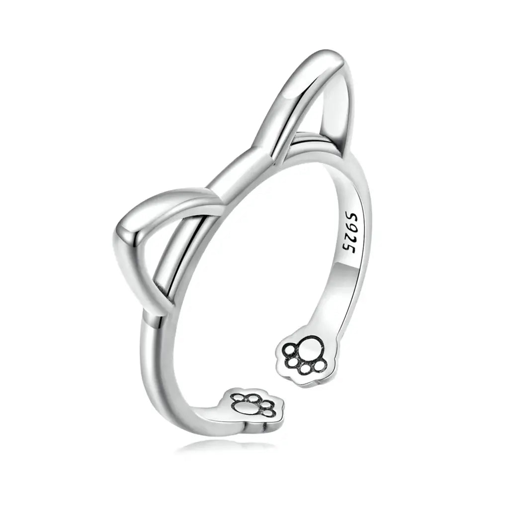 Cat Ears & Paws - Sterling Silver Ring