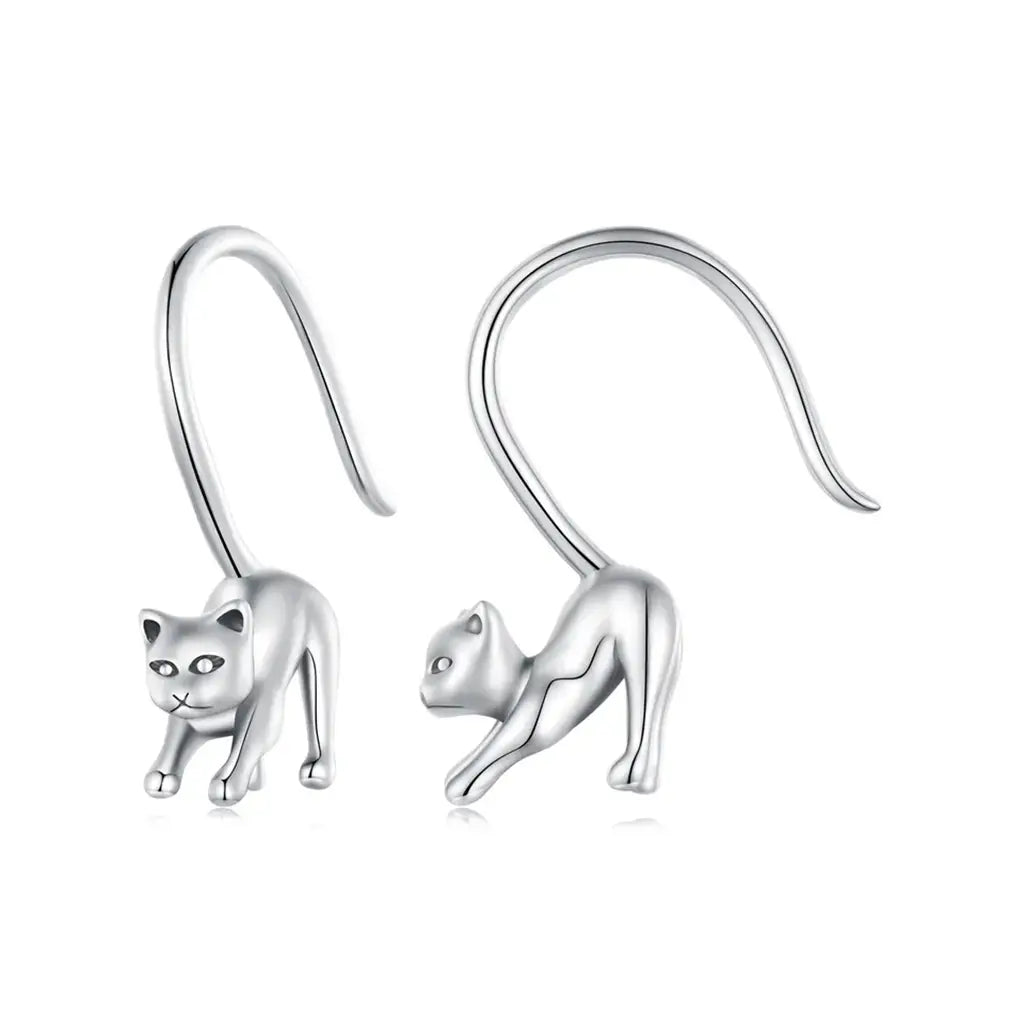 Dangling Cats -  Sterling Silver Earrings