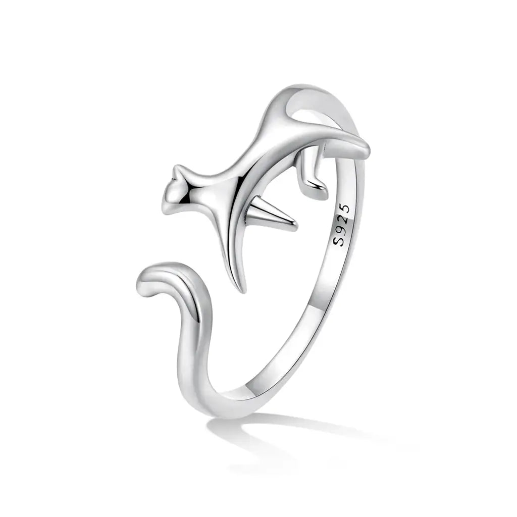 Walking Cat - Sterling Silver Ring