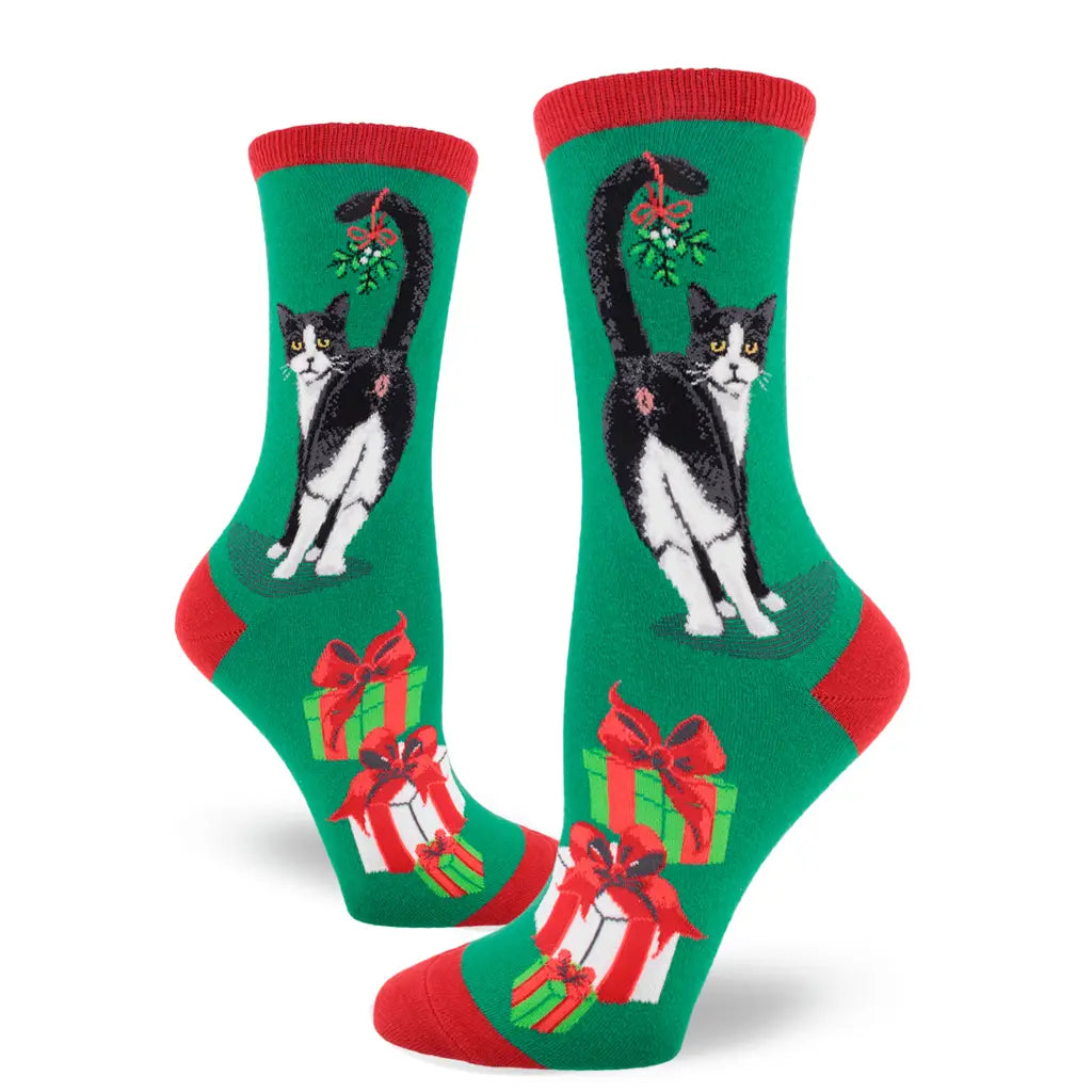 Cat Butt Christmas - Crew Socks - S/M