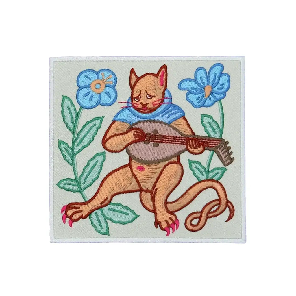 Medieval Sad Cat - Embroidered Patch