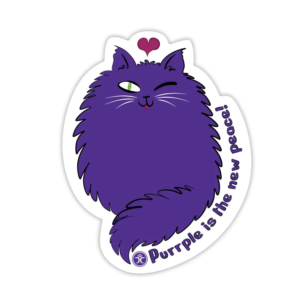 Purrple Is The New Peace - Die Cut Sticker