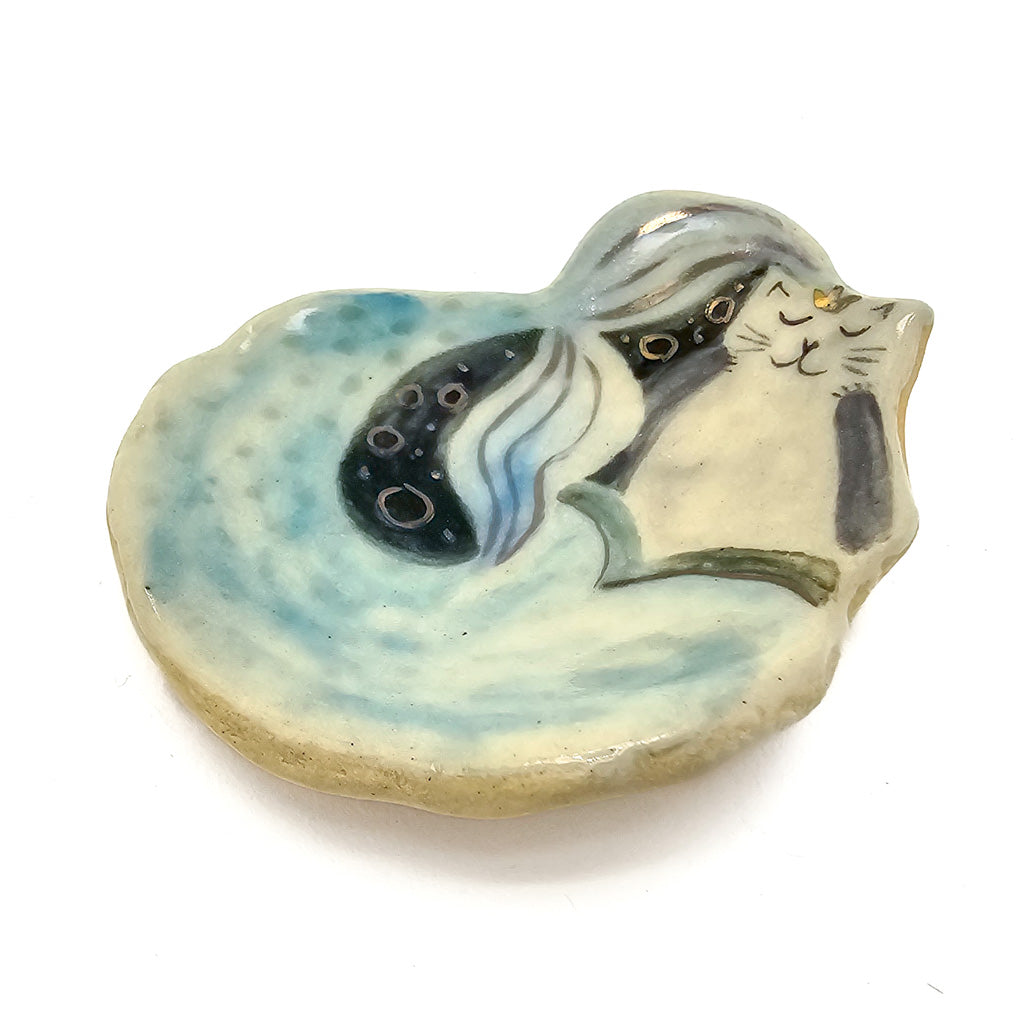 Dreaming Purrmaid Mini - Handmade Ceramic Mini Plate