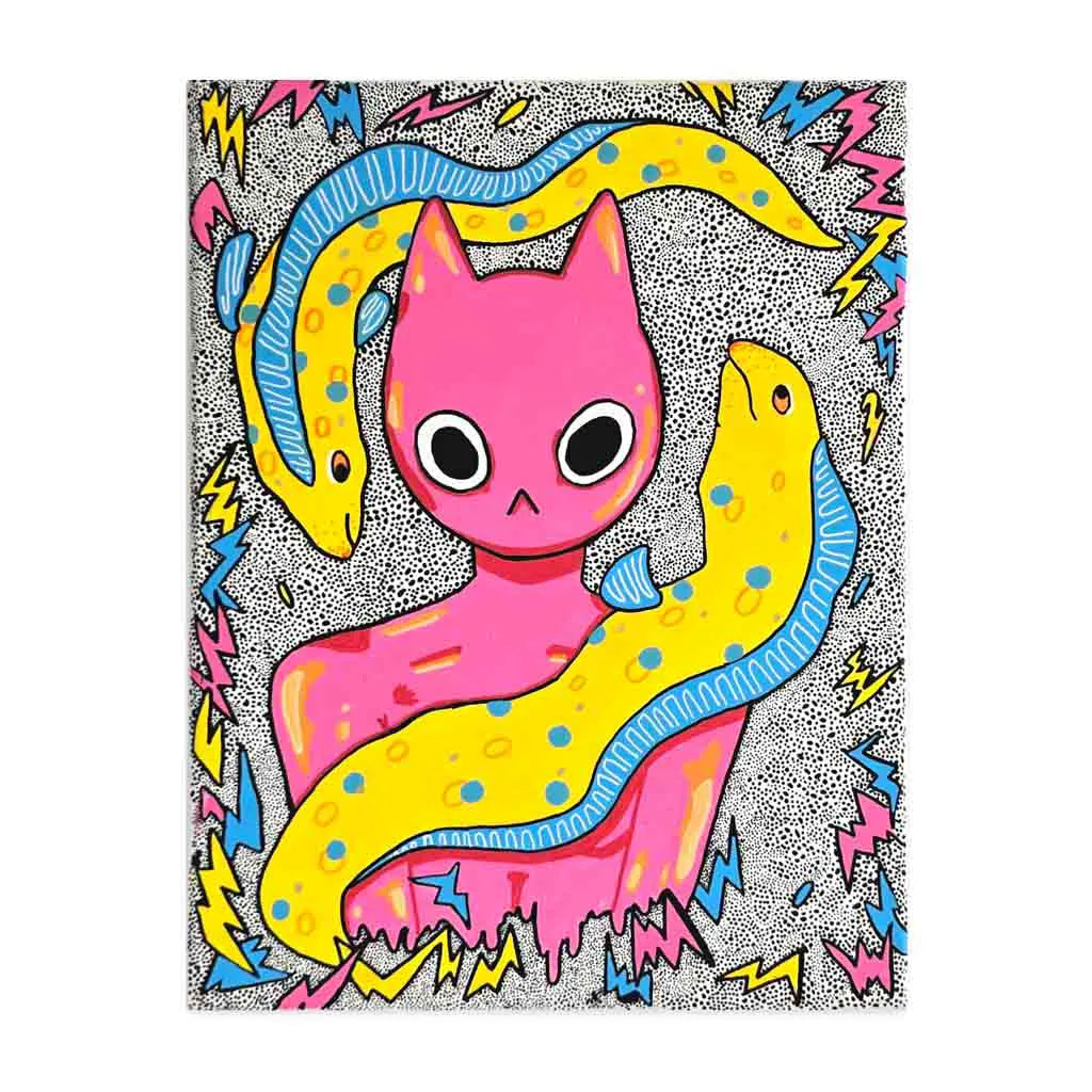 Electric Kitten - Mixed Media Wall Art