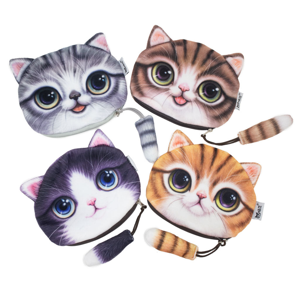 Kitty Face &amp; Tail - Coin Purse