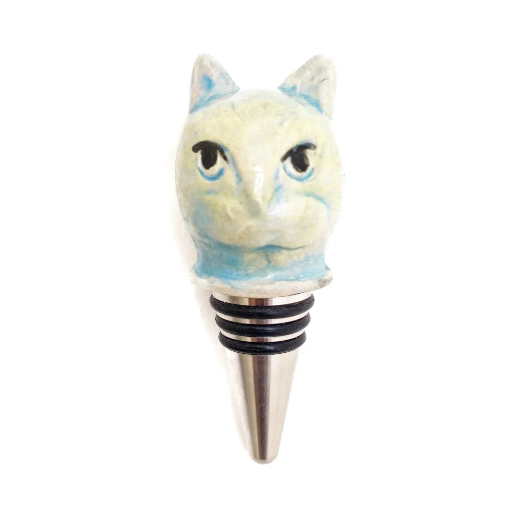 Kitty Bottle Stopper - Handmade Ceramic