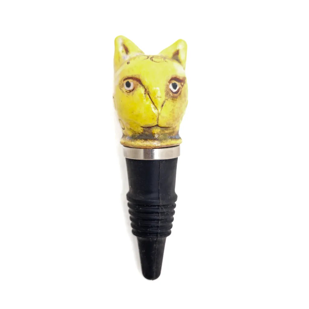 Kitty Bottle Stopper - Handmade Ceramic