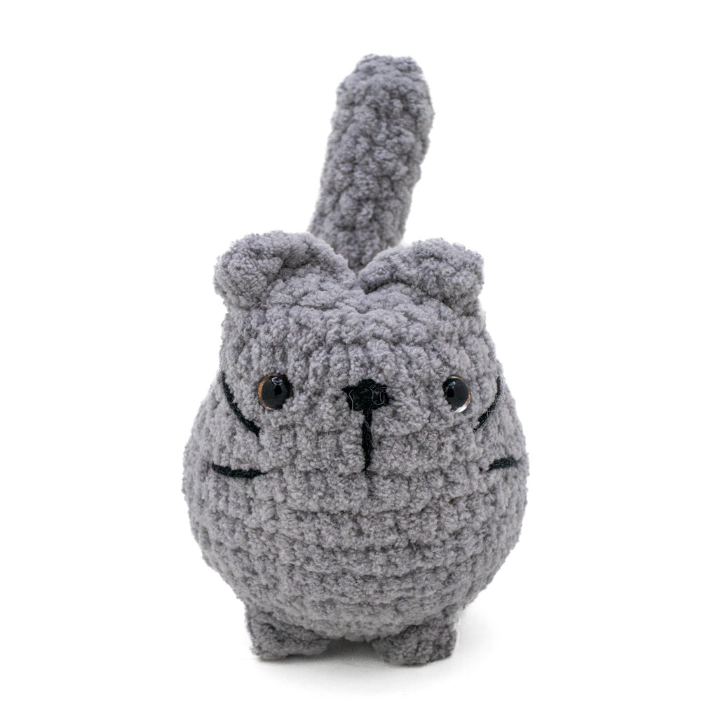 BigBebez Grey Scottish Fold Cat - Super Soft Hand Crochet