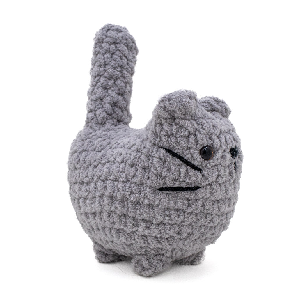 BigBebez Grey Scottish Fold Cat - Super Soft Hand Crochet