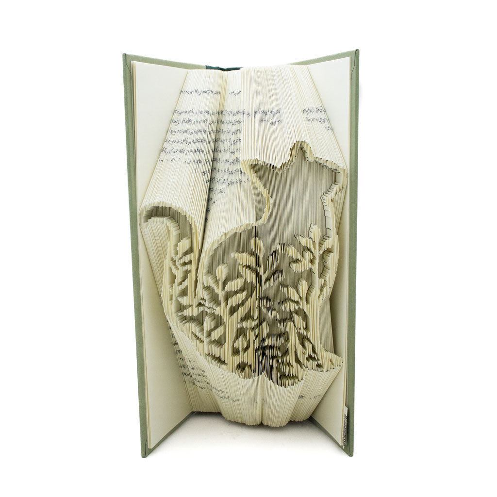 Cat in plants - Sage Book Sculpture