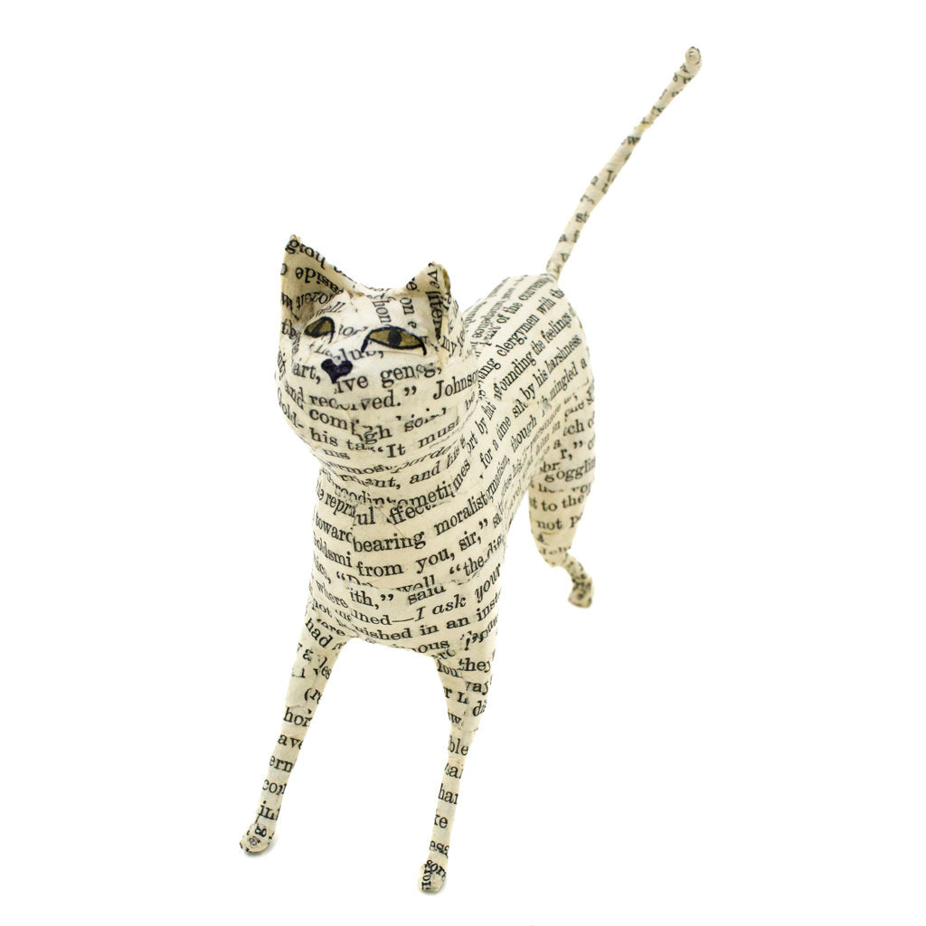 Book Cat #08 - Paper Mache Sculpture