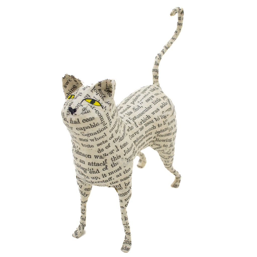 Book Cat #09 - Paper Mache Sculpture