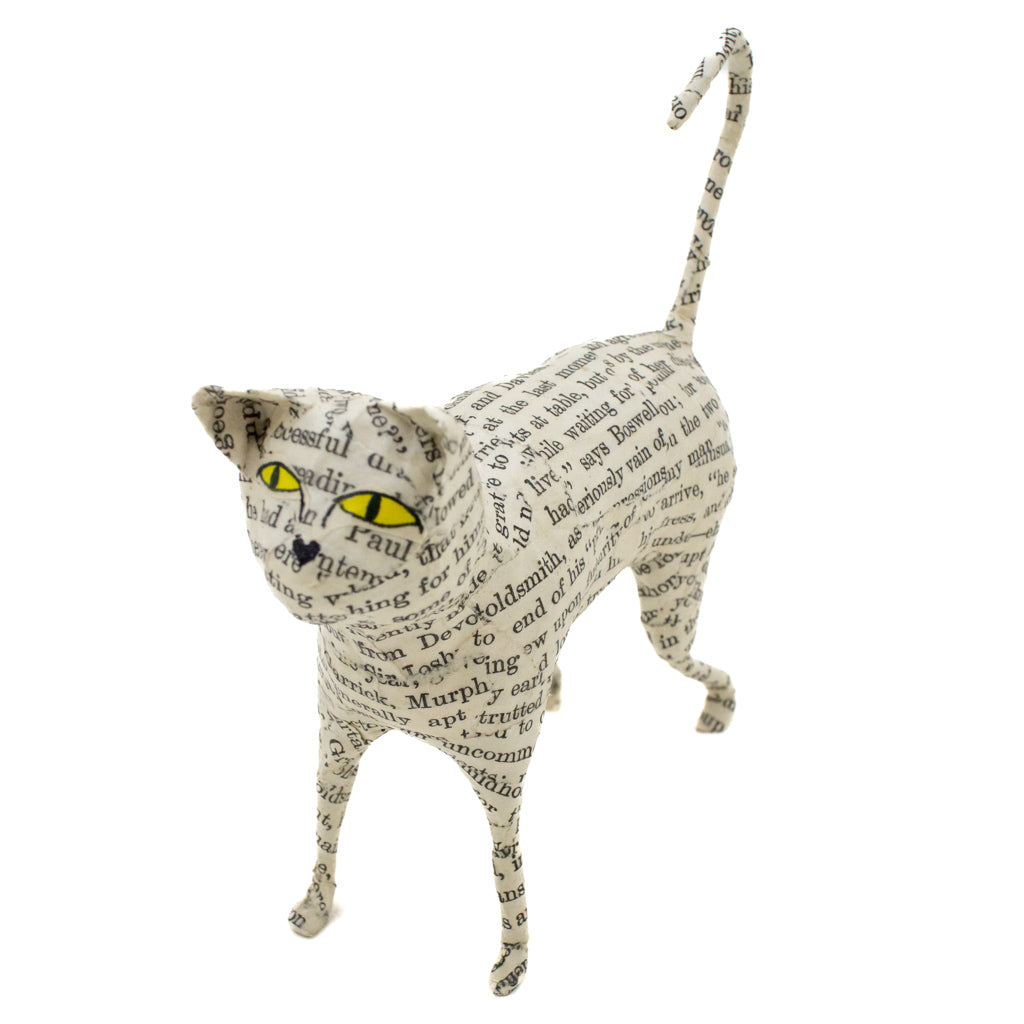 Book Cat #10 - Paper Mache Sculpture