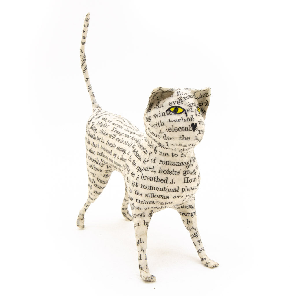Book Cat #18 - Paper Mache Sculpture
