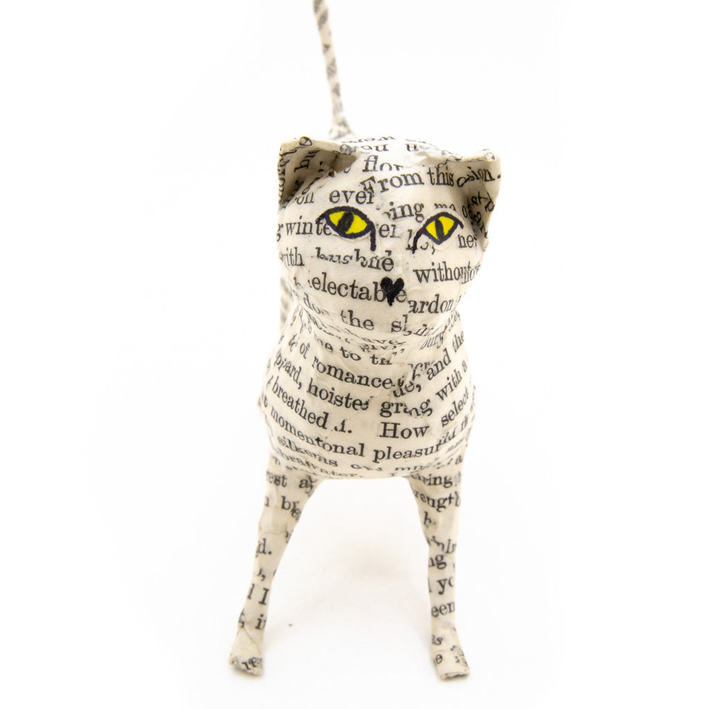Book Cat #18 - Paper Mache Sculpture