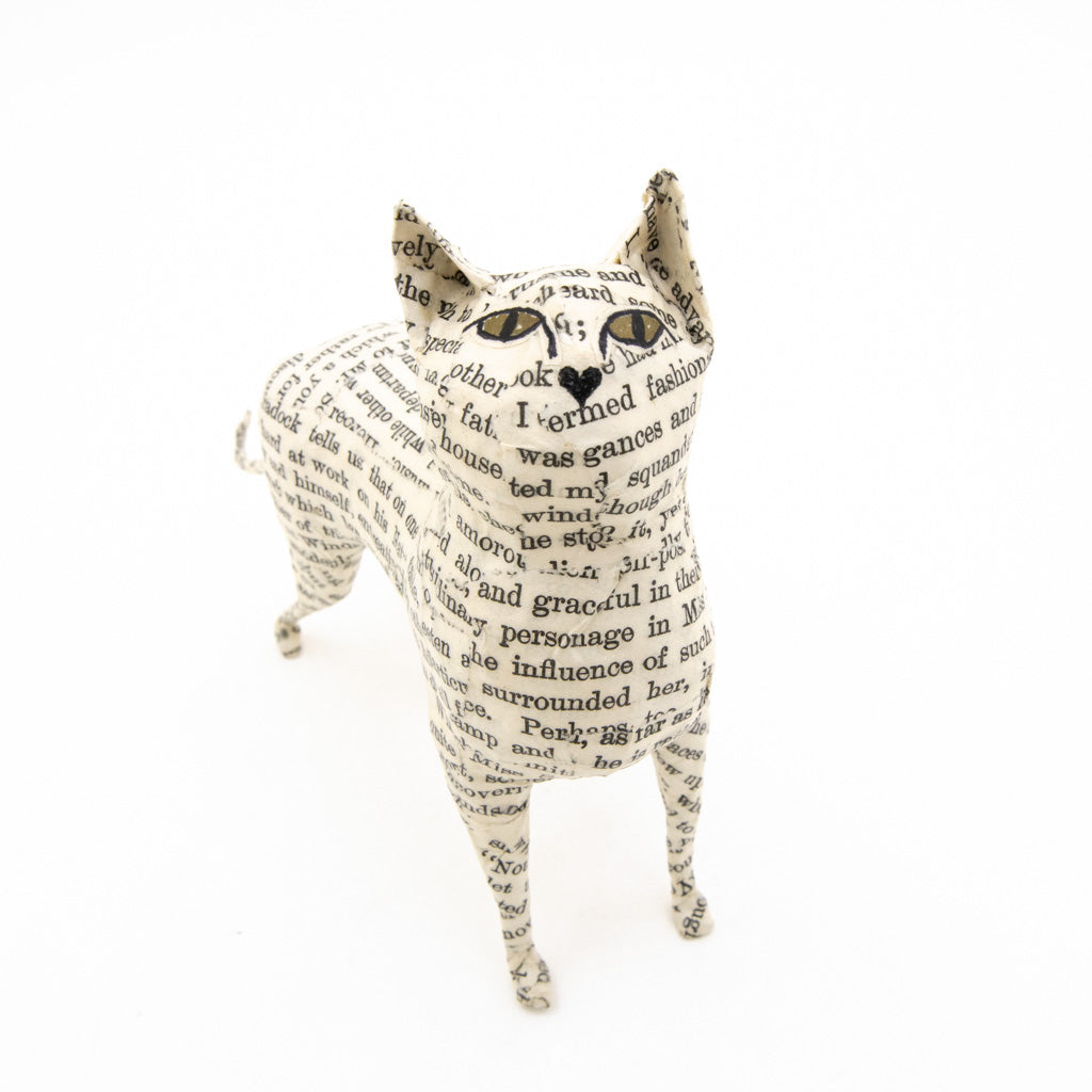 Book Cat #19 - Paper Mache Sculpture