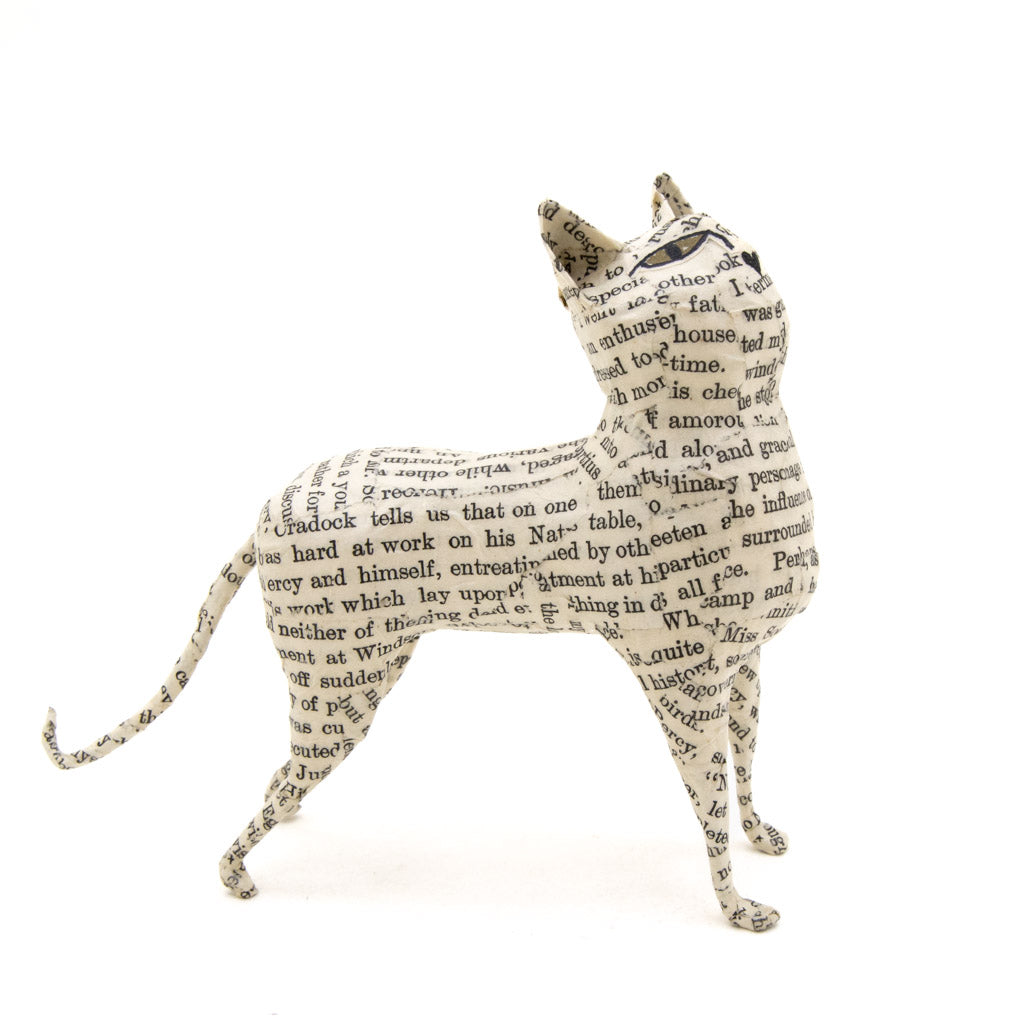 Book Cat #19 - Paper Mache Sculpture