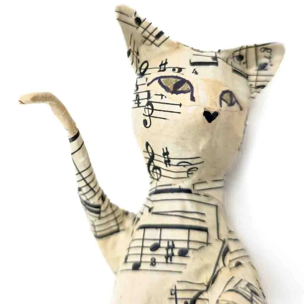 Book Cat #71 - Paper Mache Sculpture