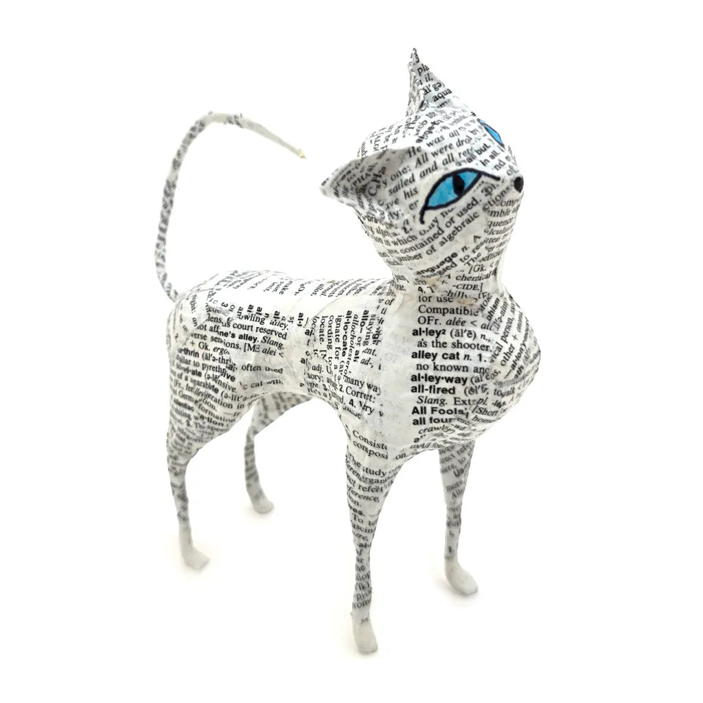 Book Cat #73 - Paper Mache Sculpture