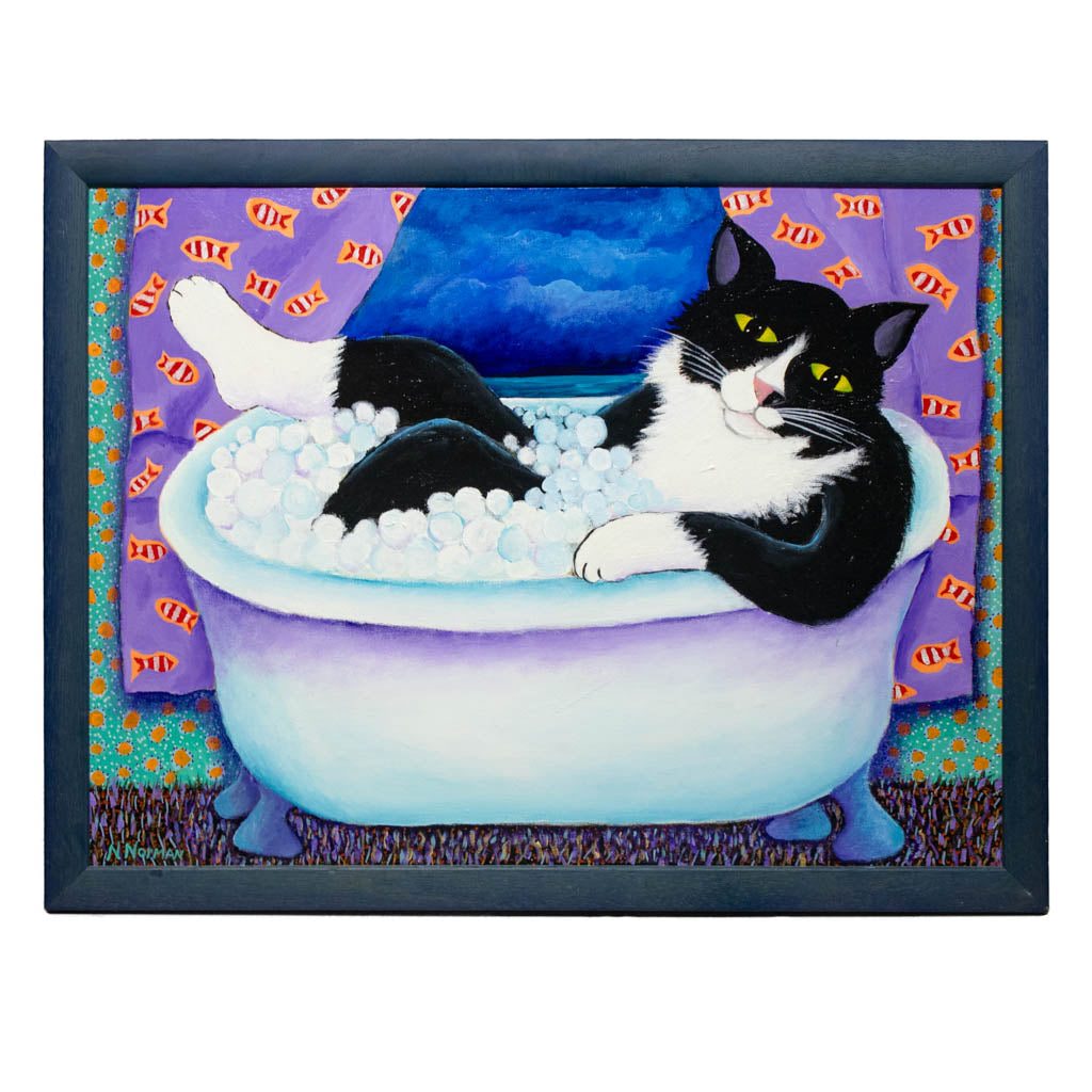 Valentino In The Tub - Original Painting