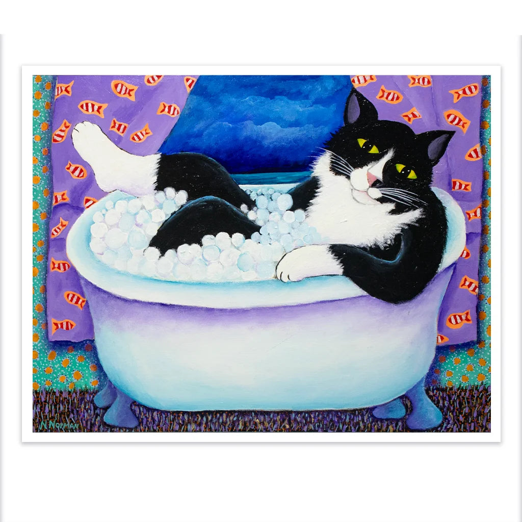 Valentino In The Tub - Archival Art Print