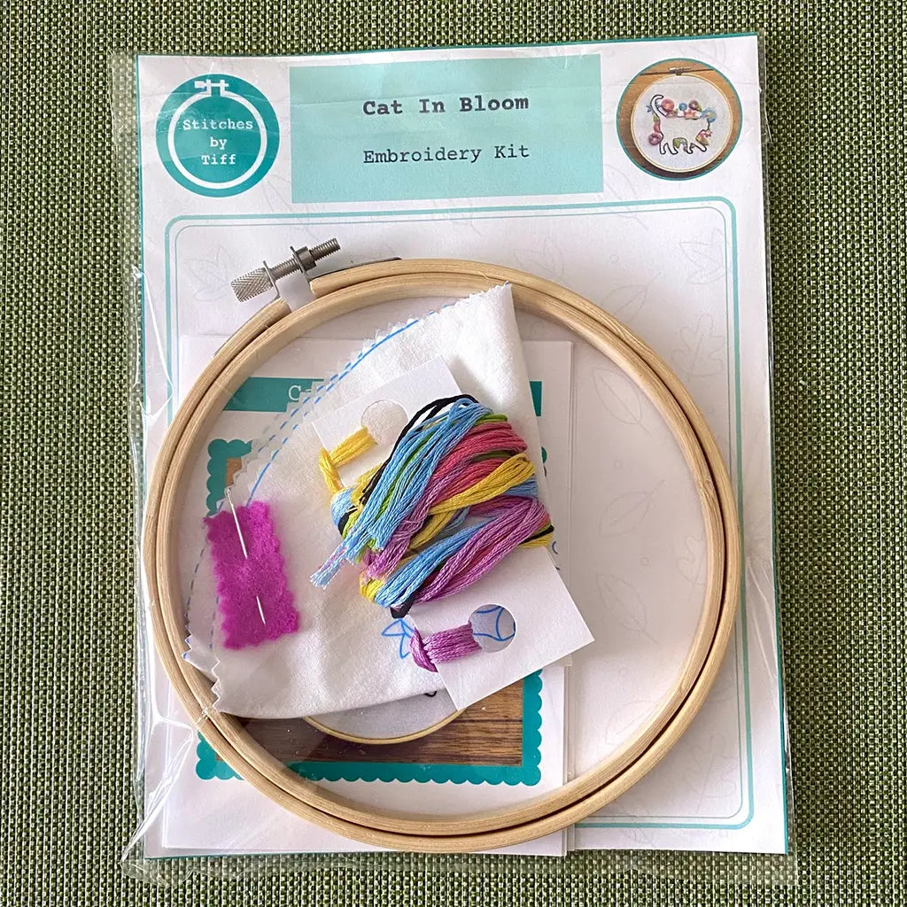 Cat In Bloom - Embroidery Kit