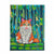 Orange Cat on Teal - Fine Art Collage