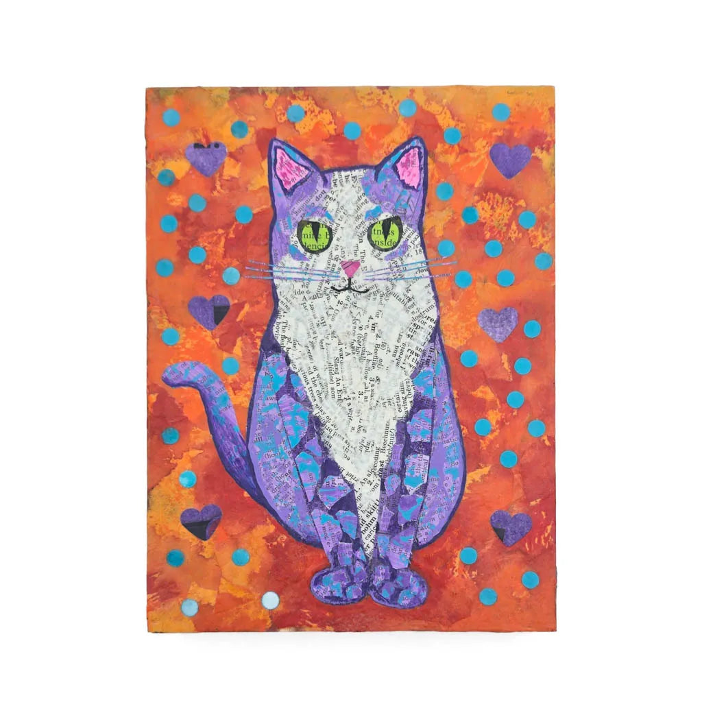 Purple Cat - Fine Art Collage