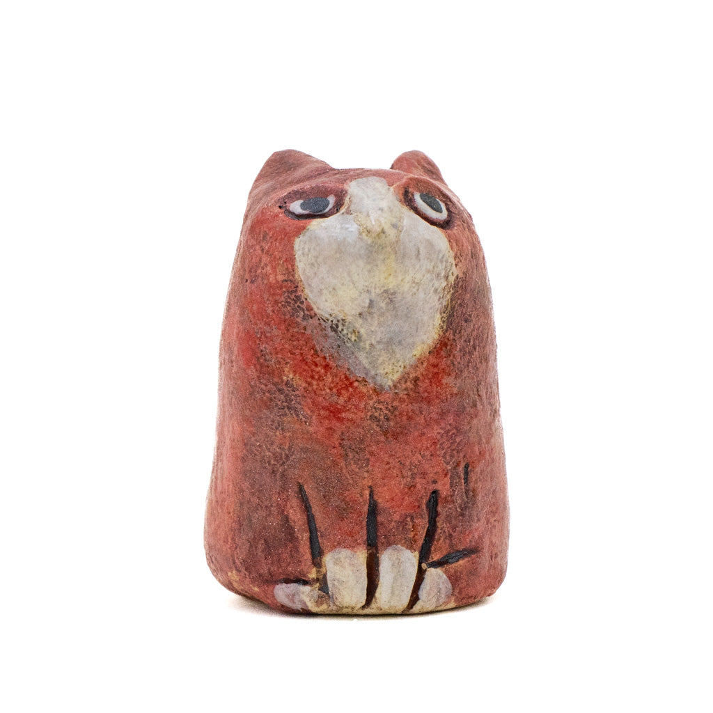 Tiny Red Tuxedo Cats - Handmade Ceramic