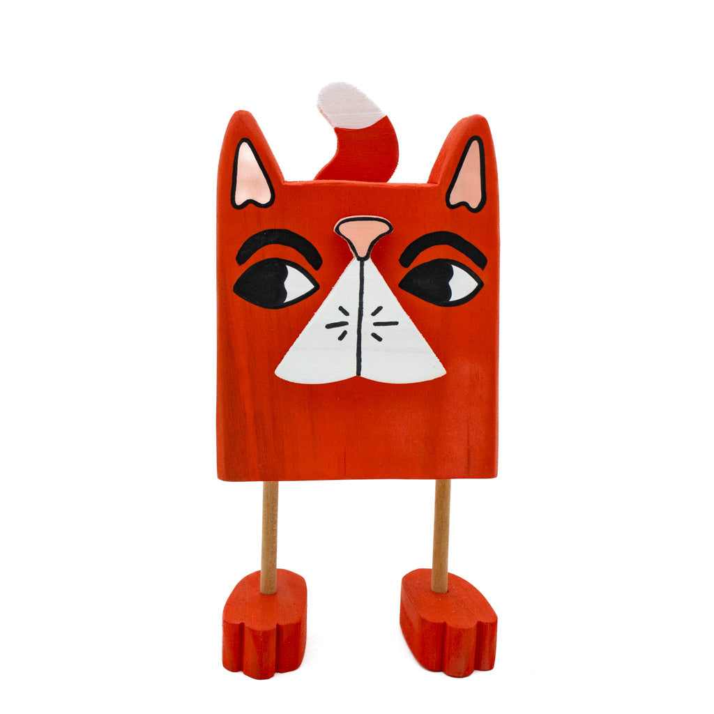 Red Cat - Wood Sculpture