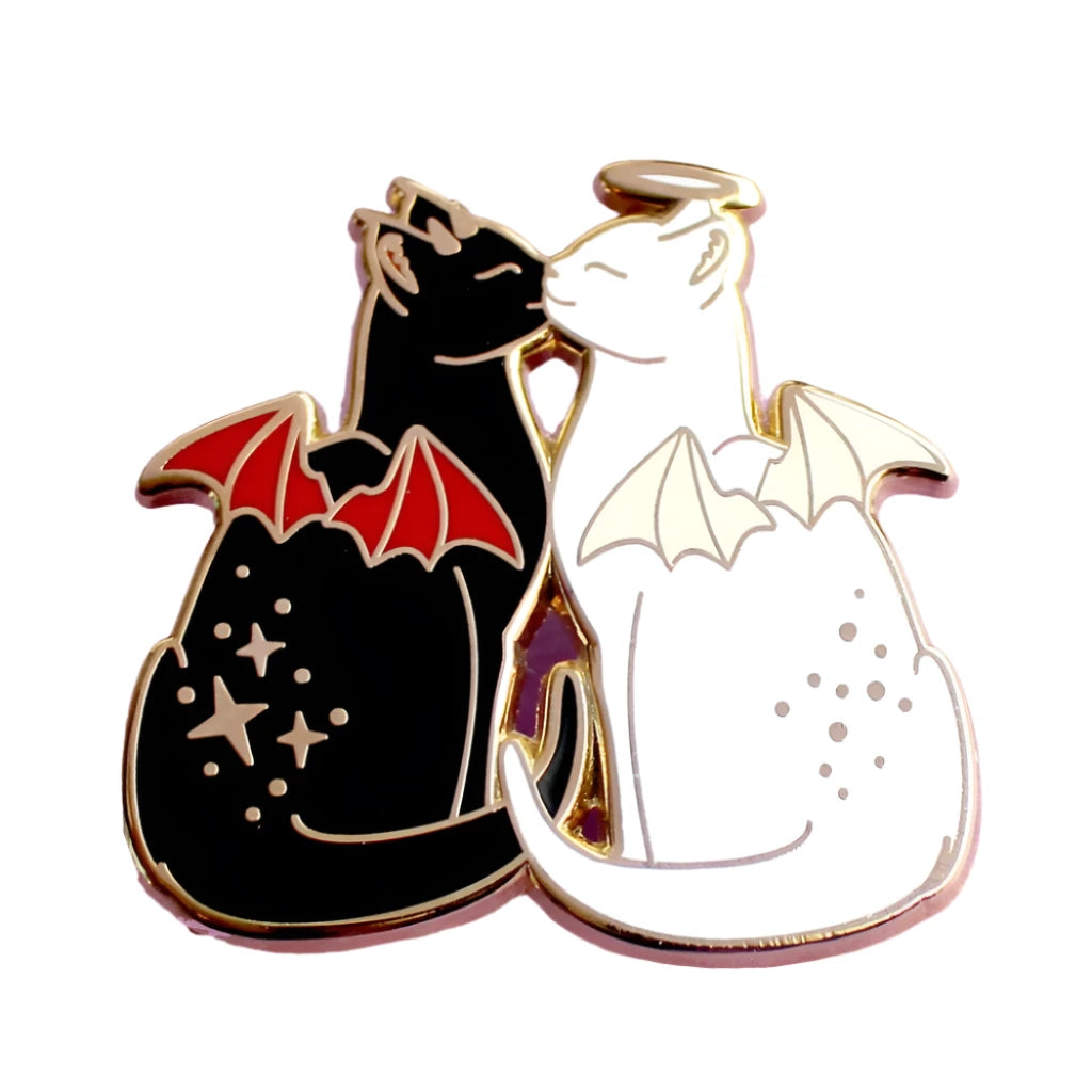 Angel &amp; Devil Cats - Hard Enamel Pin