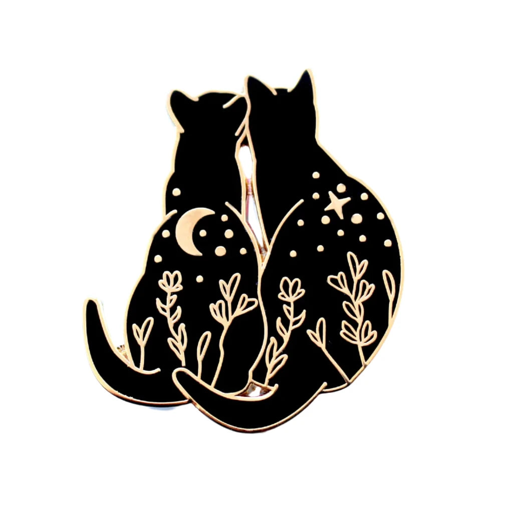 Black Cats Stargazing - Hard Enamel Pin