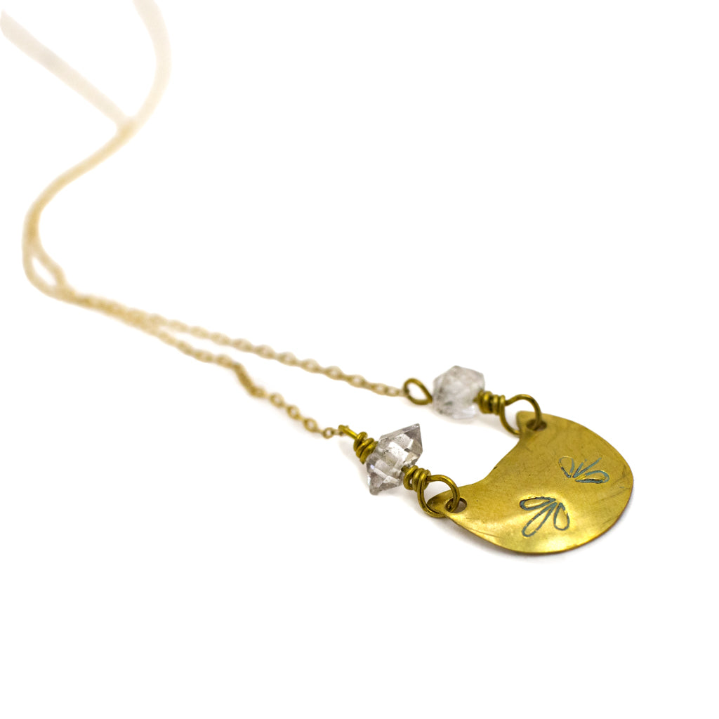 Kitty&#39;s Gems Herkimer Diamonds - Brass Necklace