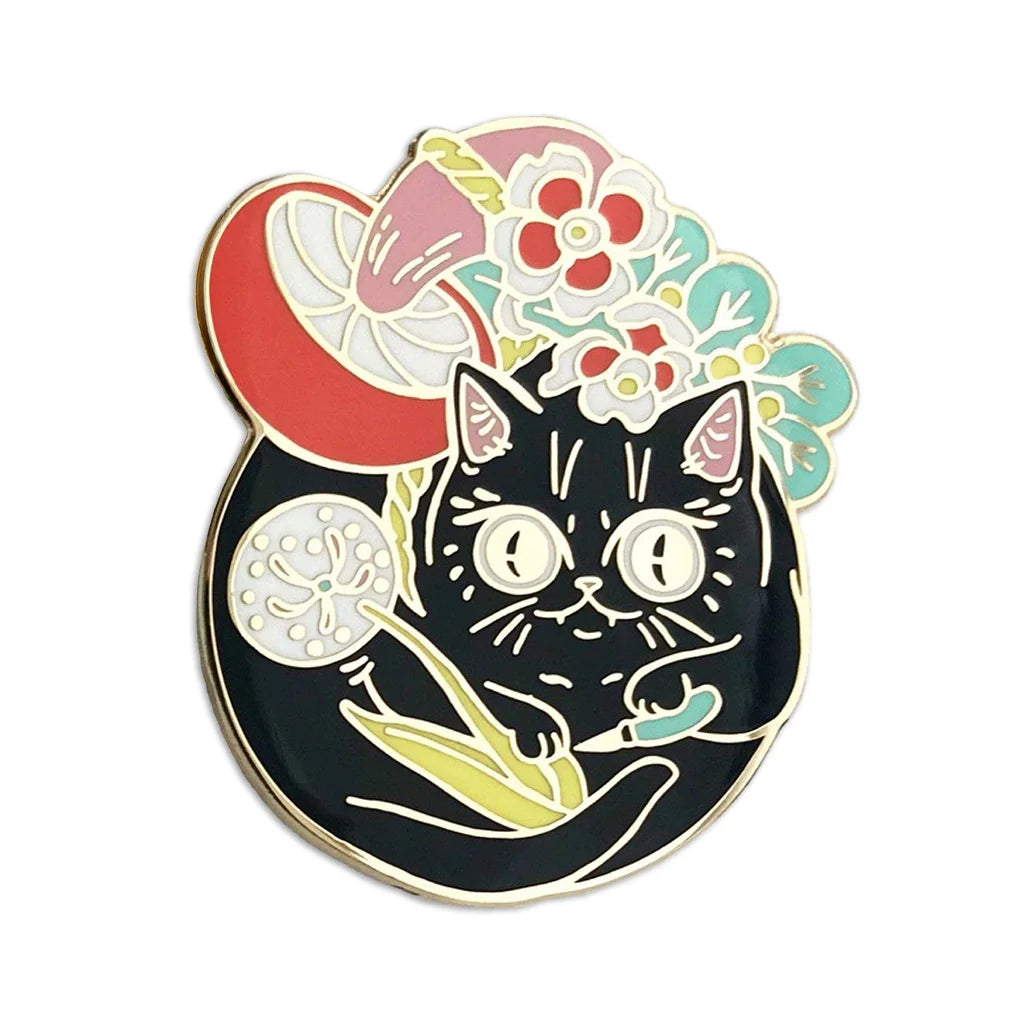 Curious Nature Black Cat - Hard Enamel Pin