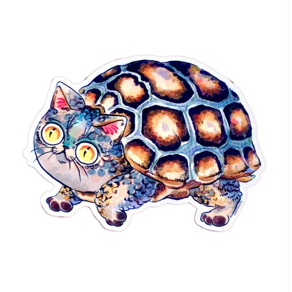 Tortoise Cat - Die Cut Sticker