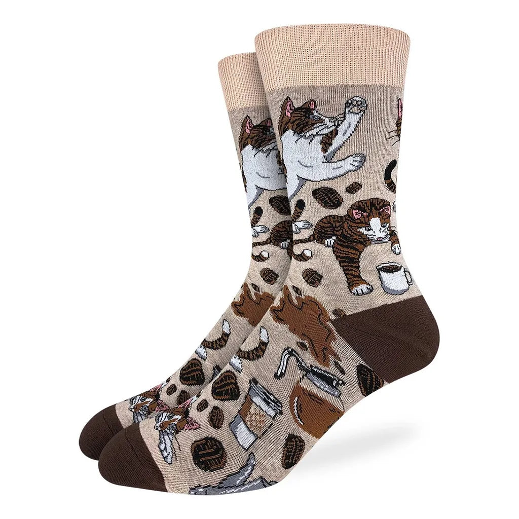 Coffee Cats - Crew Socks - L/XL